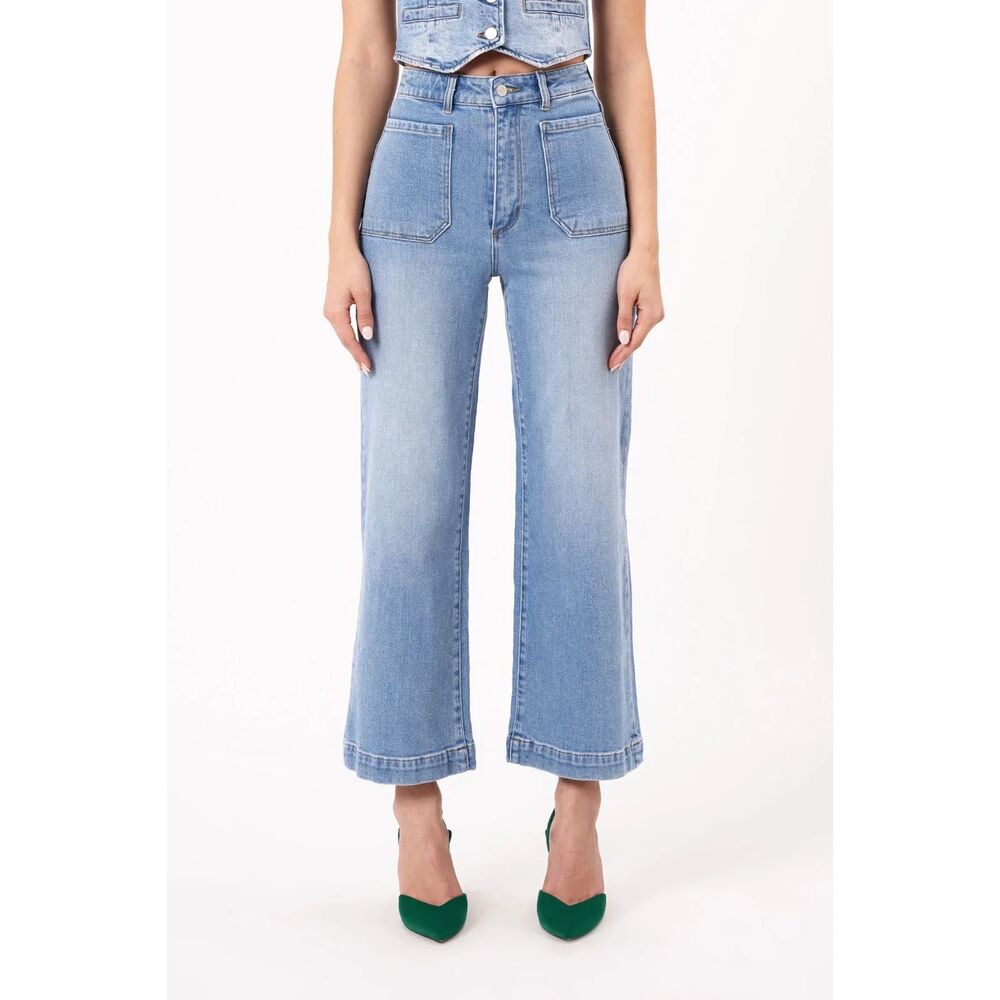 Rolla's Sailor Jean Organic Cotton Ranch Size 29 High Rise Wide Leg Light Wash